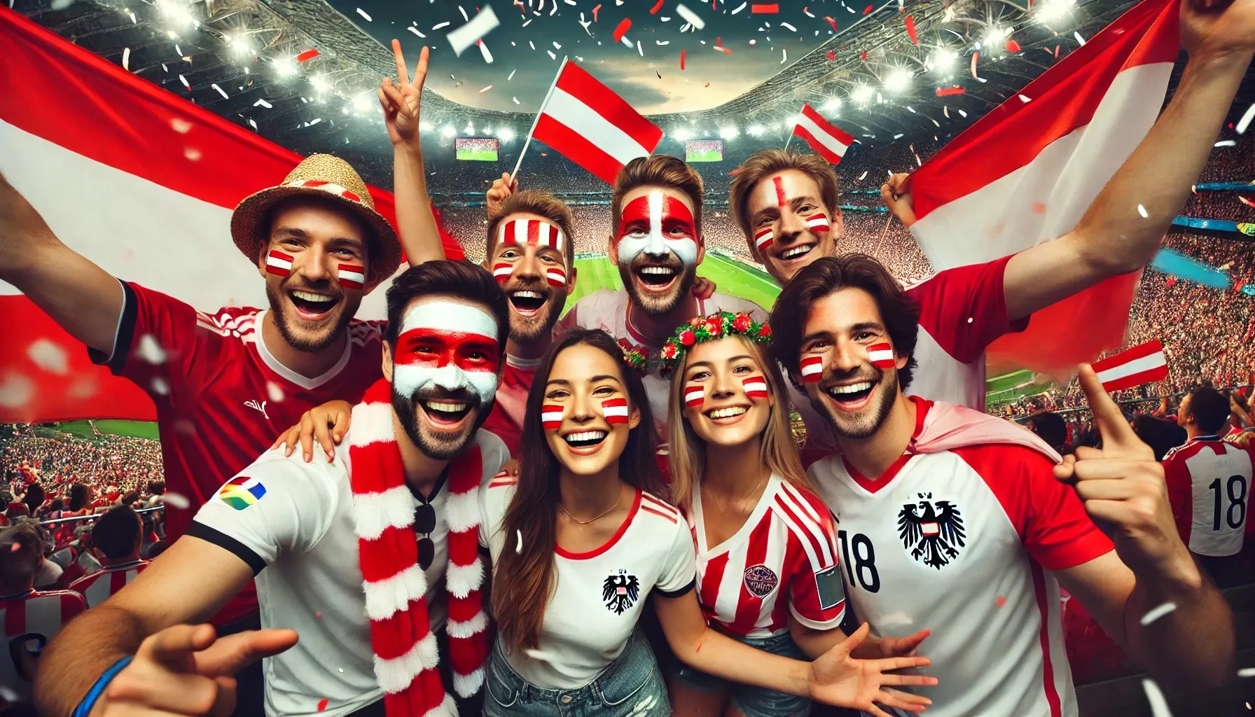 Fanbrush&reg; makeup of fans in a stadium