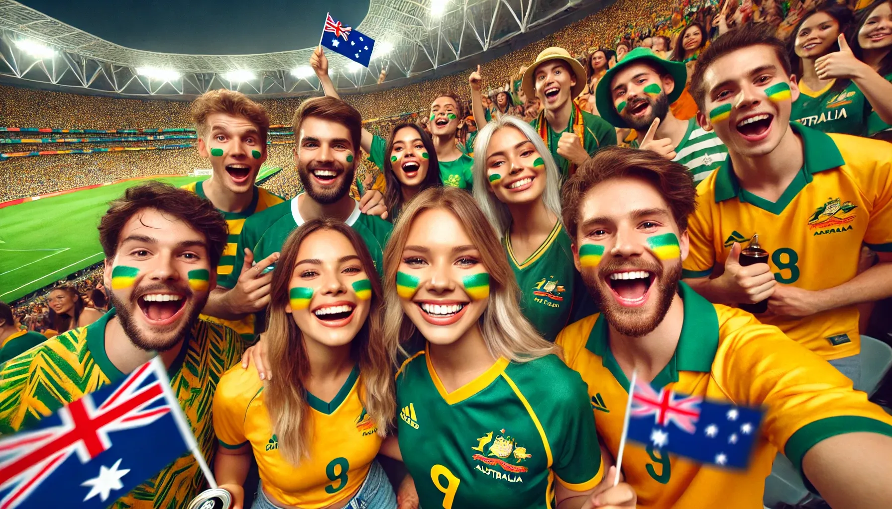 Fan face paint in AUSTRALIA