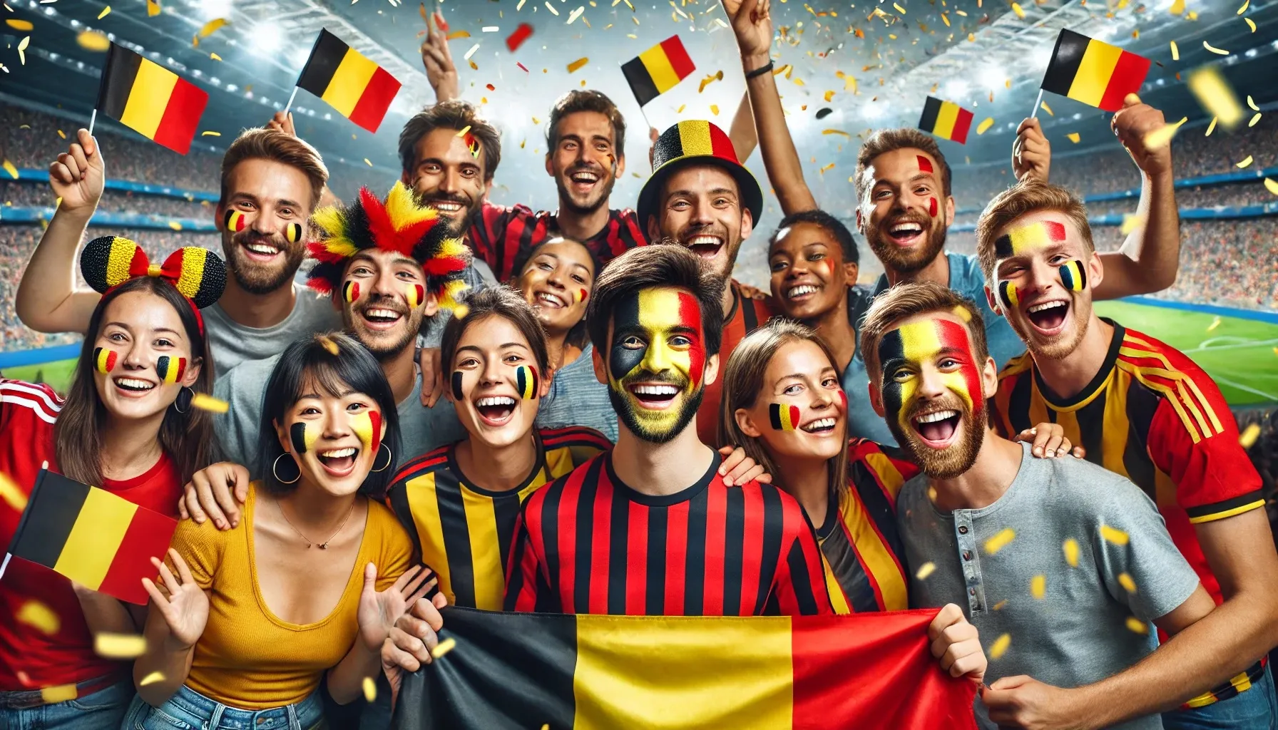 Fanbrush&reg; makeup for fans in a stadium