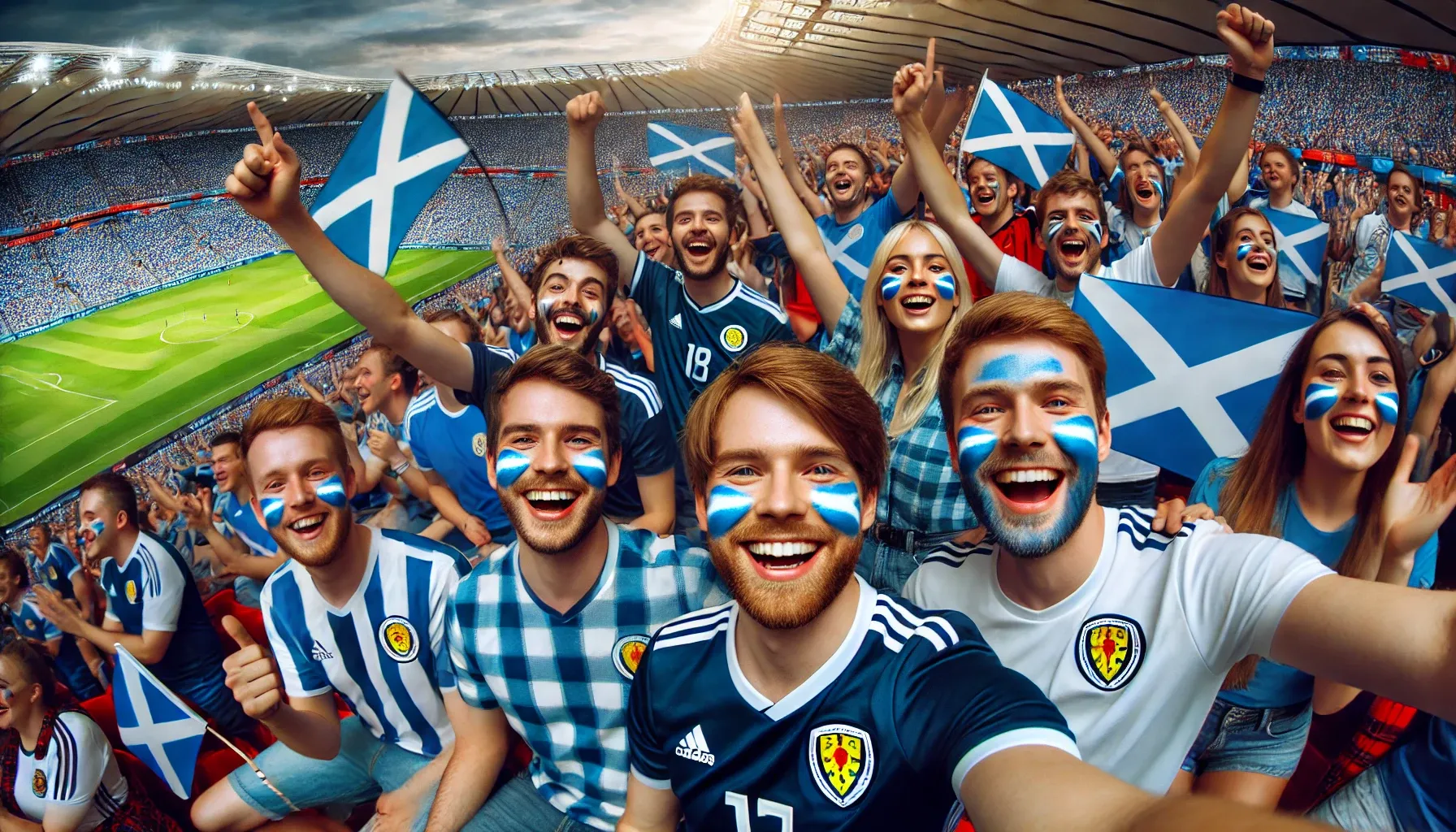 Fan face paint in SCOTLAND